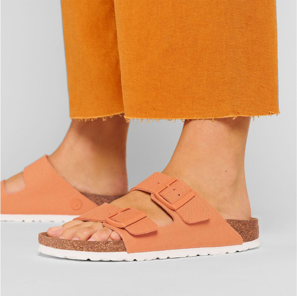 BIRKENSTOCK Arizona Vegan Canvas - Women's Papaya - Image 7