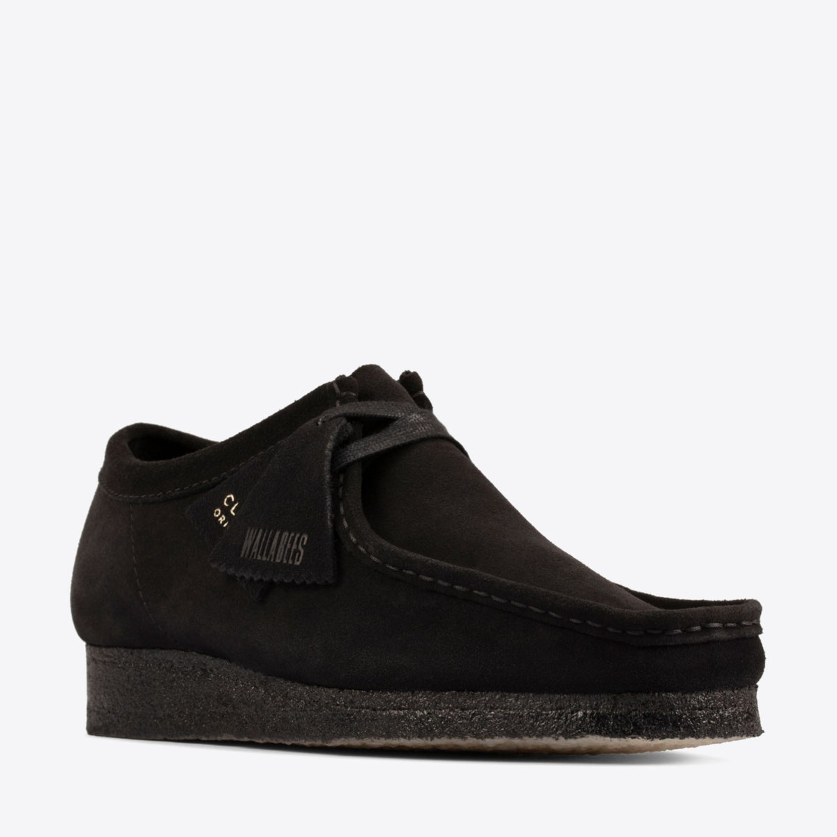 CLARKS Wallabee Shoe Suede Black - Image 2