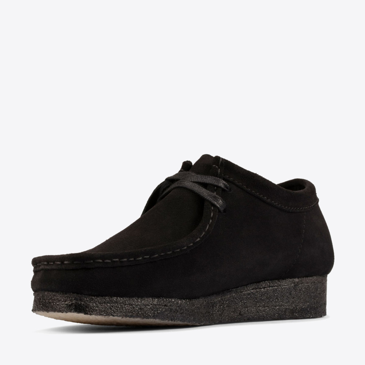 CLARKS Wallabee Shoe Suede Black - Image 4