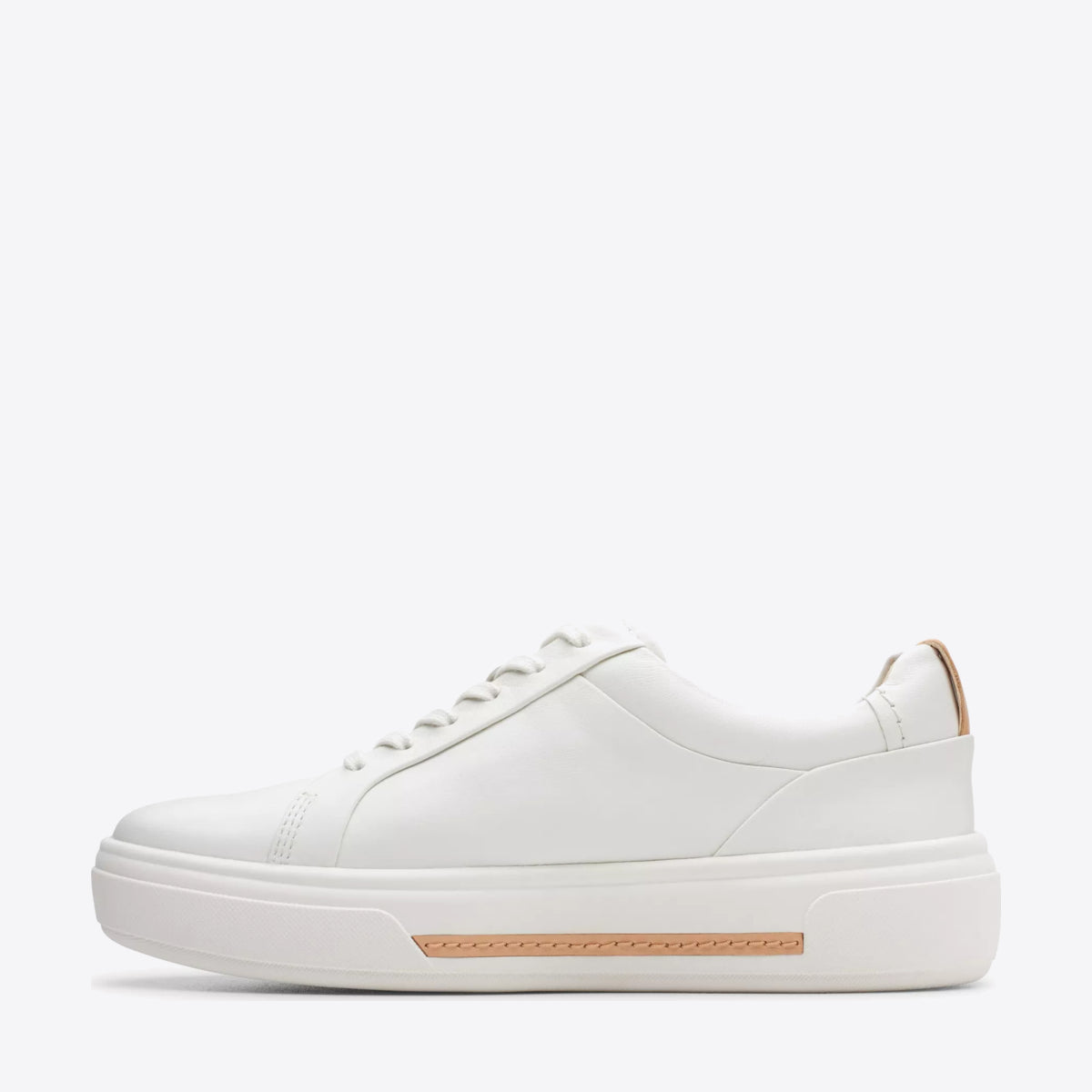 CLARKS Womens Hollyhock Off White Leather - Image 2