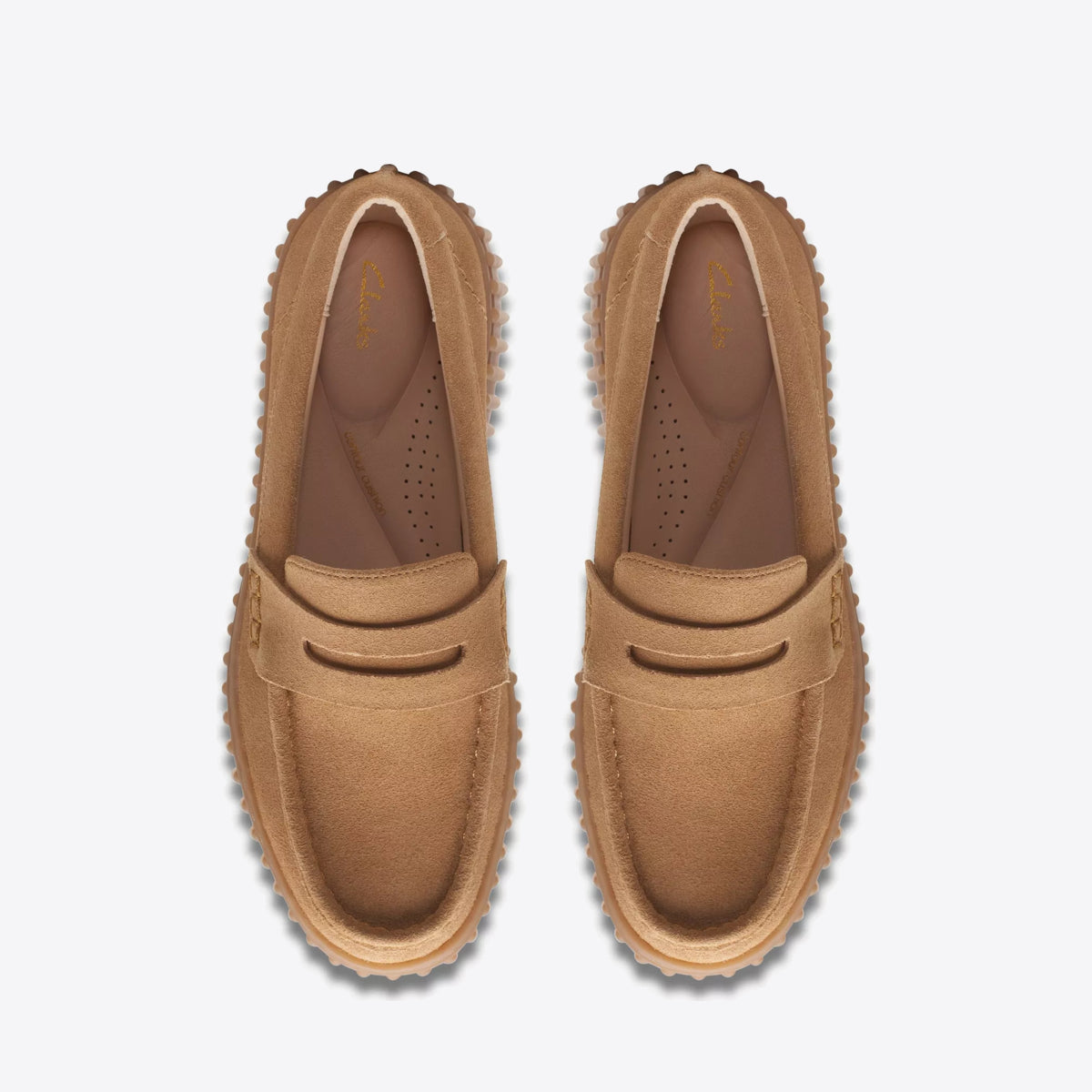 CLARKS Womens Torhill Penny Light Tan Suede - Image 6
