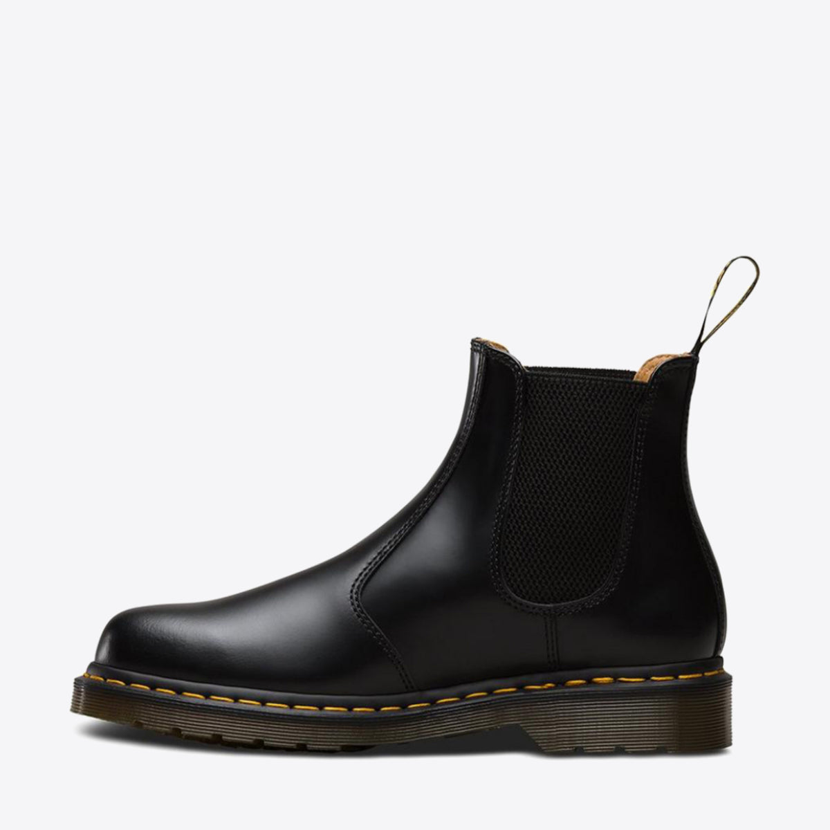 DR MARTENS 2976 Yellow Stitch Chelsea Boot Black Smooth - Image 6